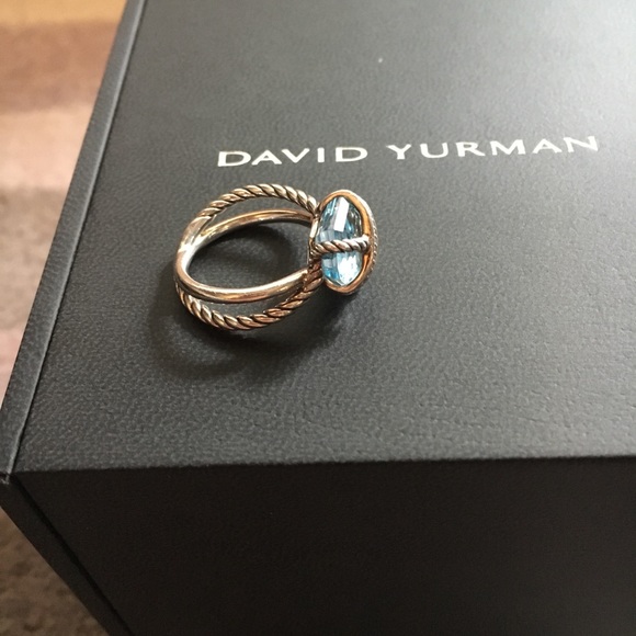David Yurman Cable Wrap Ring w/ Blue Topaz - Picture 6 of 6